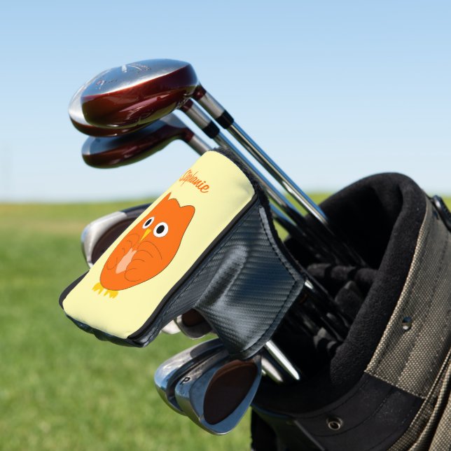 Orange Owl Design Golf Headcover (In Situ)