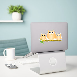 Orange Owls Design Aufkleber