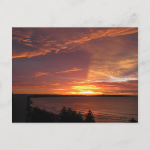 Orange Ozean Sonnenuntergangs Fotografie Postkarte