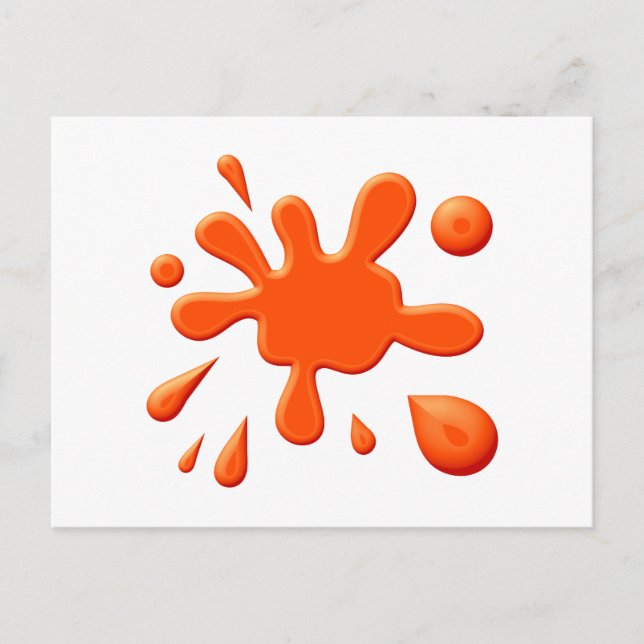 Orange Paint Splodge Postkarte (Vorderseite)