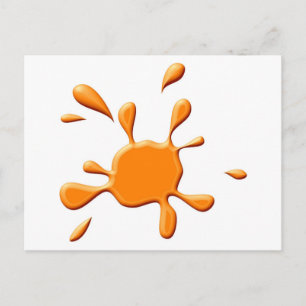 Orange Paint Splodge Postkarte