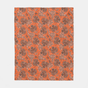 Orange paisley Damask blumenorientiert ethnisch Fleecedecke
