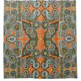 orange Paisley-Duschvorhang Duschvorhang