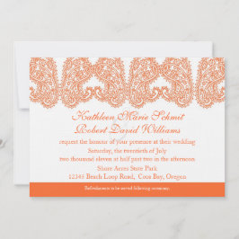 Orange Paisley Faire-part de mariage