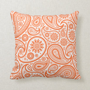 Orange Paisley-Flora-Muster-Kissen Kissen