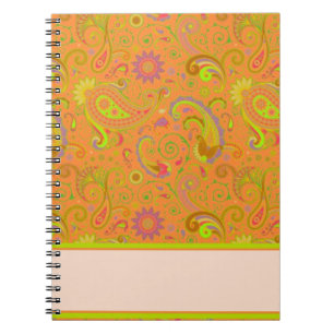 Orange Paisley Notizblock