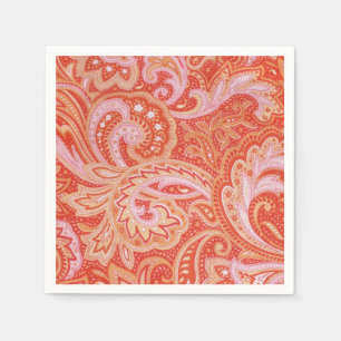 Orange Paisley Serviette