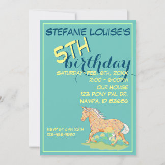 Orange Palomino Birthday III (aquamarin) Einladung