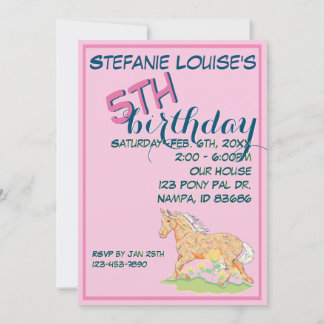 Orange Palomino Birthday III (rosa) Einladung