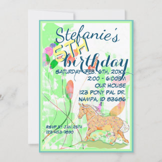 Orange Palomino Geburtstag III (weiche pastellfarb Einladung