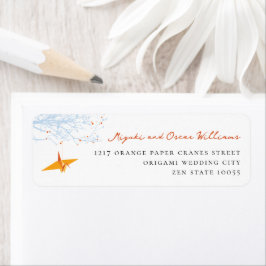 Orange Paper Crane Asian Wedding Address