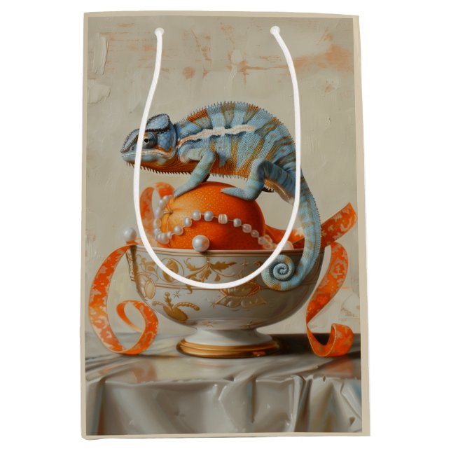 Orange - Papiertasche Mittlere Geschenktüte (Vorderseite)