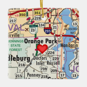 Orange Park FL Karte Keramikornament