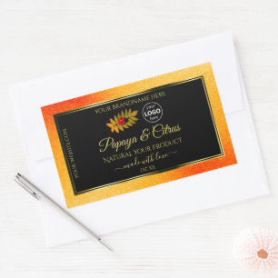 Orange Parties scintillant Noir Étiquettes Ladybug