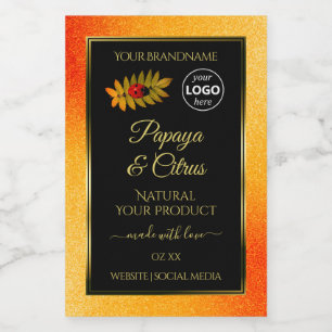 Orange Parties scintillant Noir Étiquettes Ladybug