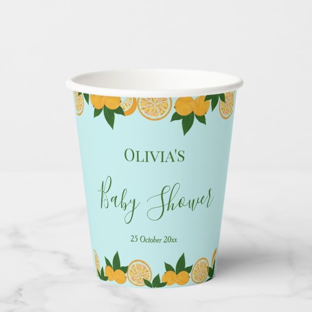 Orange Party Frucht Fresh Baby Pappbecher (Vorderseite)