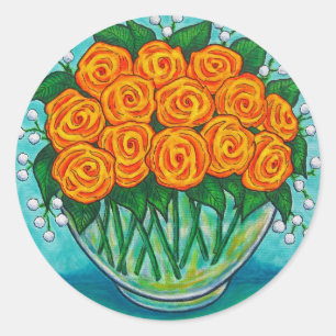 Orange Passion Rose Sticker