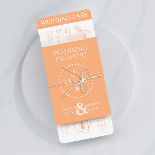 Orange Passport Wedding Invitation Holder Einladung