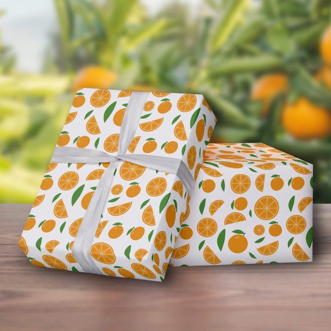 Orange Pattern Geschenkpapier (Orange Pattern Wrapping Paper)