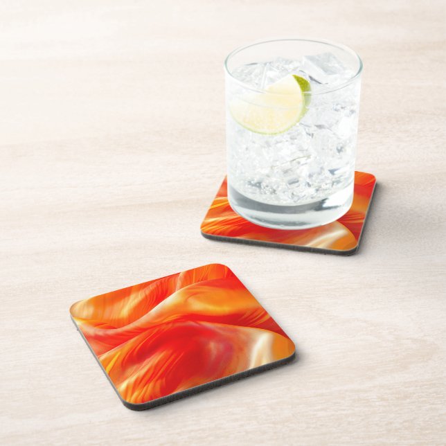 Orange Pattern Getränkeuntersetzer (Rechte Seite)