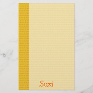 Orange pattern paper with name - Stationery Briefpapier