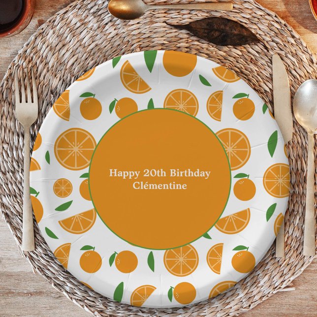 Orange Pattern Pappteller (Orange Pattern Paper Plates)