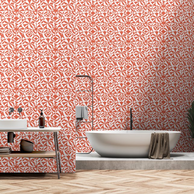 Orange Pattern Tapete (Badezimmer)