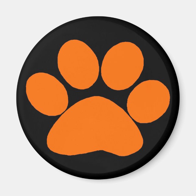 Orange Paw Print Magnet (Vorne)