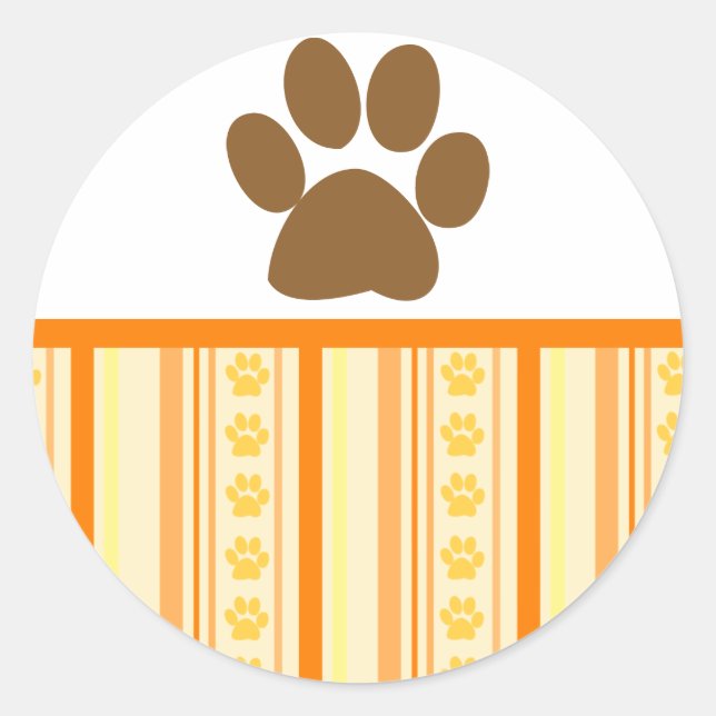 Orange Paw Print Wallpaper Sticker (Vorderseite)