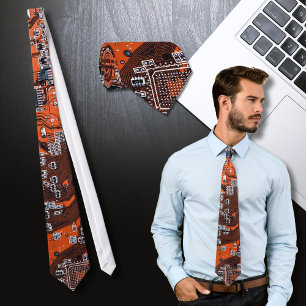 Orange PCB-Schaltungsplatinen-Design für IT-Profis Krawatte