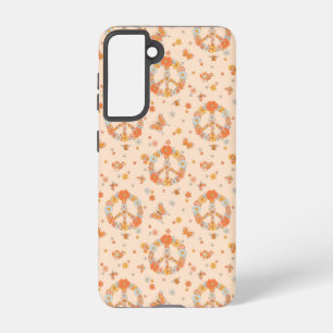 Orange Peace Floral Pattern Samsung Galaxy Hülle