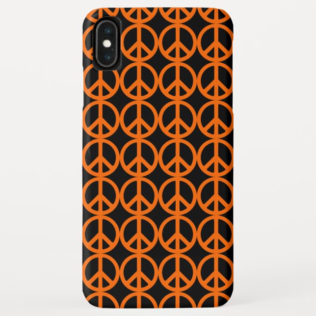 Orange Peace Sign Pattern Case-Mate iPhone Hülle (Rückseite)