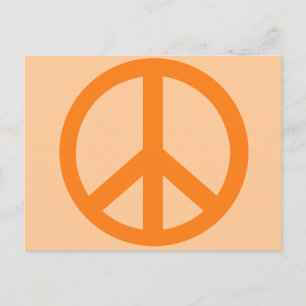 Orange Peace Sign Products Postkarte