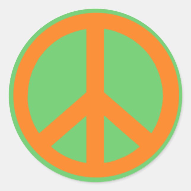 Orange Peace Sign Products Runder Aufkleber (Vorderseite)