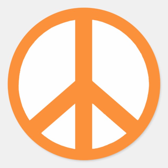 Orange Peace Symbol Stickers (Vorderseite)