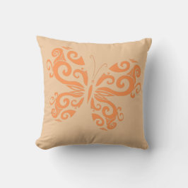 Orange Peach Butterfly Kissen