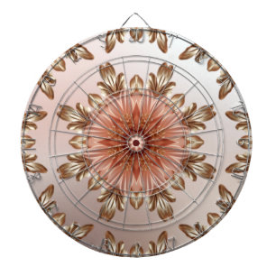 Orange Peach Floral Dartboard Dartscheibe