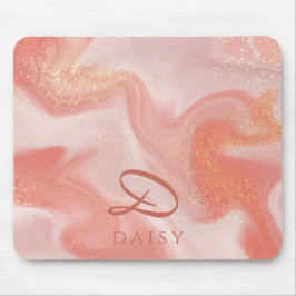 Orange Peach Gold Glitzer Marmor anpassbar Mousepad