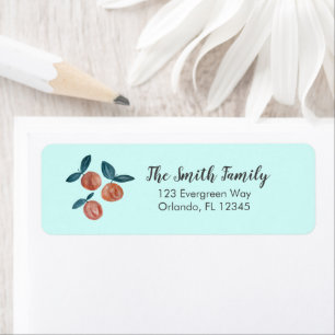 Orange Peach Painting Fruit Art Address