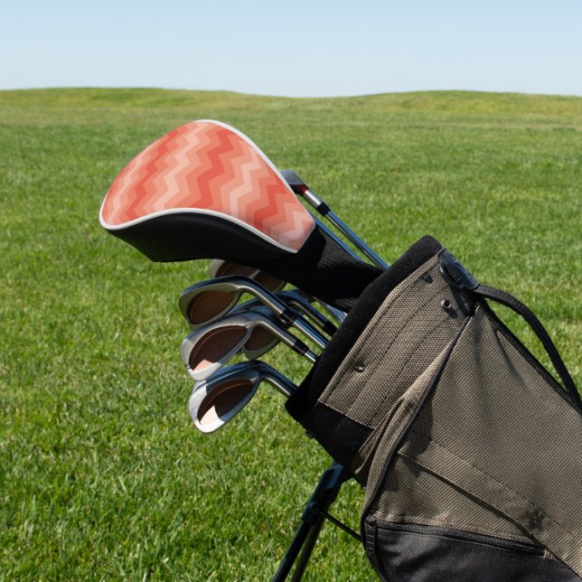 Orange Peach Zickzack Golf Headcover (In SItu)