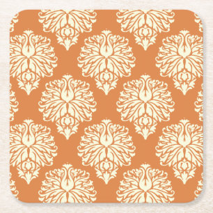 Orange Peel South Hütte Damask Rechteckiger Pappuntersetzer