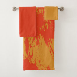 Orange peinte - ensemble de serviette