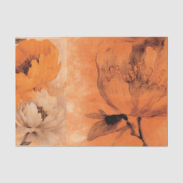 Orange Peongs 2 Decoupage Collage Design Seidenpapier