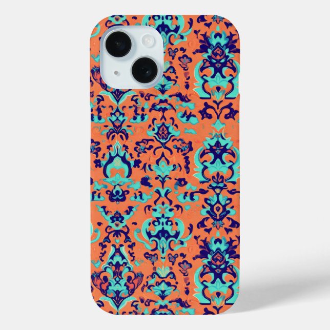Orange Persian Pattern Case-Mate iPhone Hülle (Rückseite)