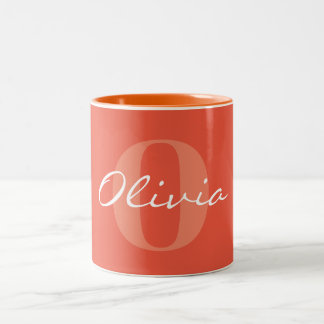 Orange Personalisiert Calligraphy Name Zweifarbige Tasse