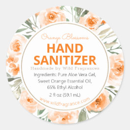 Orange Personalisiert Hand Sanitizer-Seifenkennzei Runder Aufkleber