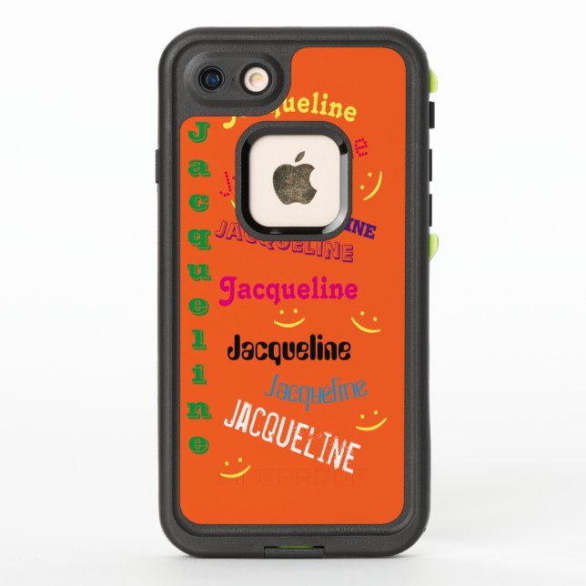 Orange Personalisiert Name Phone Case (Rückseite)
