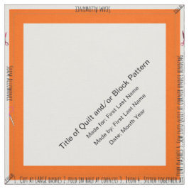 Orange Personalisiert Simple Quilt Label Corner Stoff