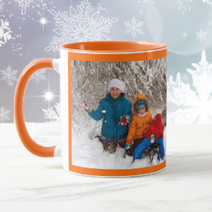 Orange Personalisierte Fotovorlage Geschenk Kaffee Tasse