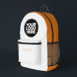 Orange | Personalisiertes Firmenlogo und Text Bedruckter Rucksack<br><div class="desc">Mit diesem personalisierten, modernen Rucksack stärken Sie Ihren beruflichen Stil! Mit einem klassischen orangefarbenen und weißen Design und der Möglichkeit, Ihr Firmenlogo und Text hinzuzufügen, ist dieser Rucksack perfekt für Firmenanforderungen geeignet. Ideal für die Beförderung aller wesentlichen Dinge während Ihres Arbeitstages oder während Ihres Aufenthalts. Dieser Rucksack wurde mit hochwertigen...</div>